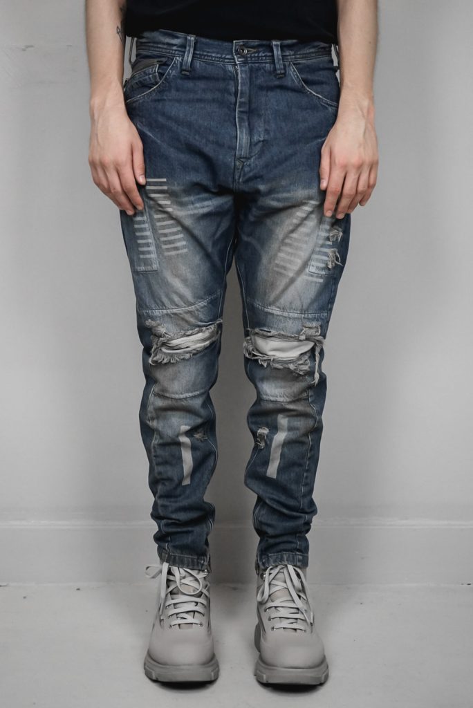 Julius - Mens - Skinny Jeans - Blue / Indigo - Cotton - Ripped ...