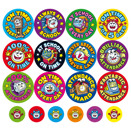 Brain Waves - Children's At School On Time Stickers - Teacher & School ...