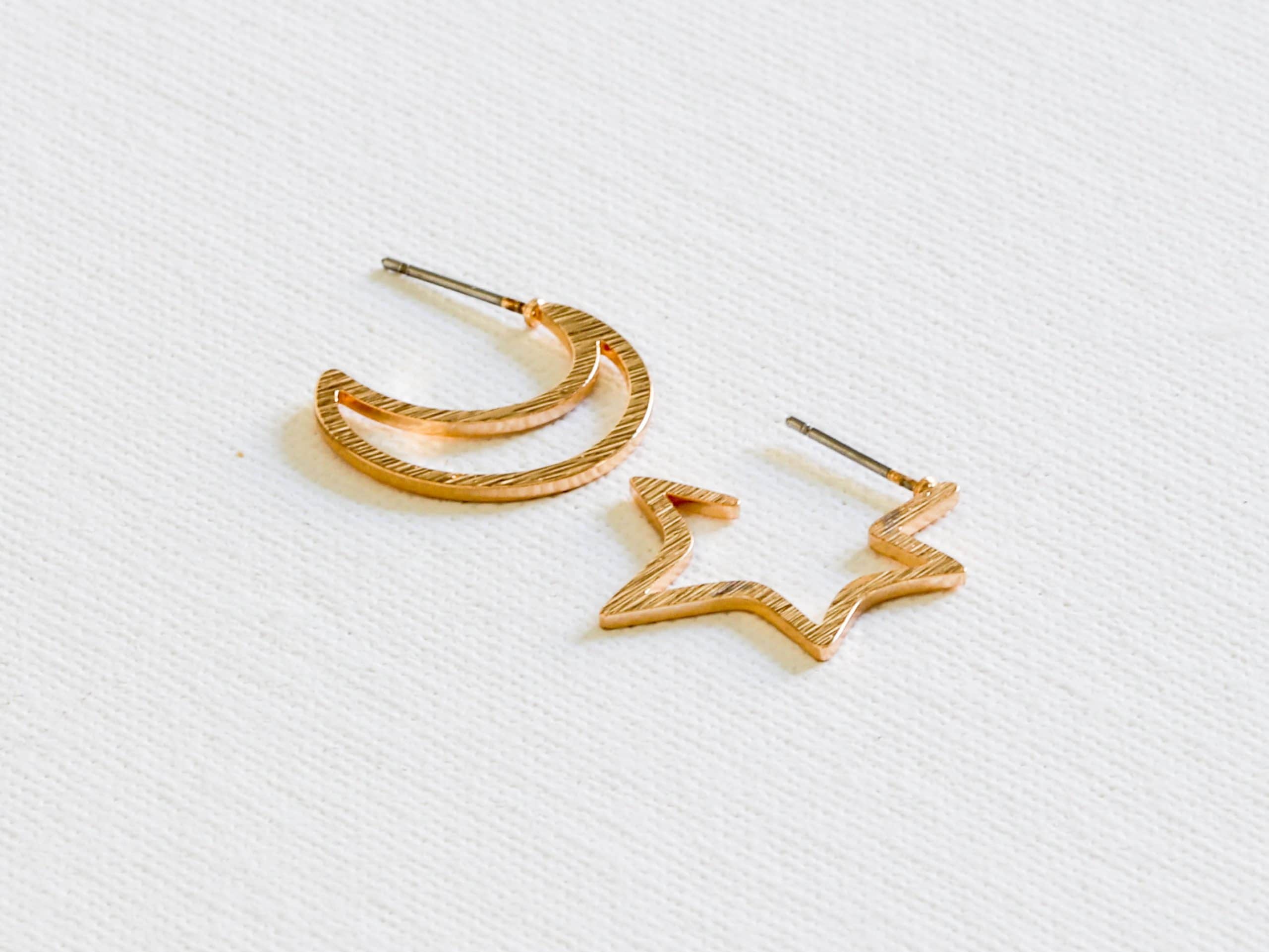 Moon & Star Earrings - Gold Moon & Star Studs | Maria Tash