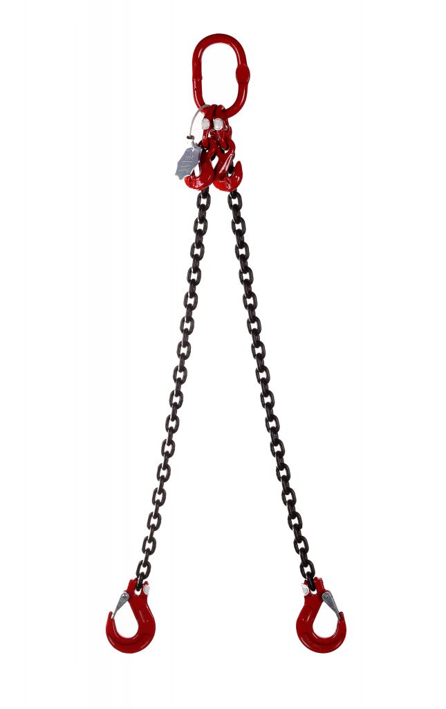 2 Leg 2.12 tonne 7mm Lifting Chain Sling with choice of length and ...