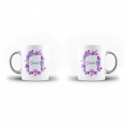 Personalised Name Initial Watercolor Floral Background – Personalised Mug, Magic Mug – Ai Printing