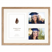 Solid Oak Graduation Frame for A4 Certificate and two 7×5/5x7inch Photos