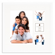 Matt White Multi Aperture Photo Frame for 4 photos (17x17inches)