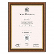 Classic Mahogany and Gold Wooden A4 Certificate Frame