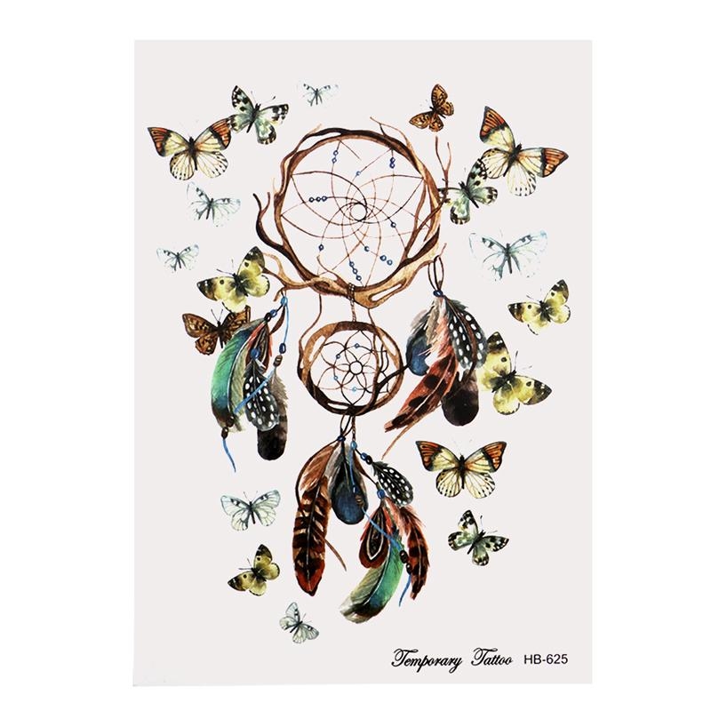 Temporary Tattoo HB-625 Dreamcatcher & Butterflies – Temporary Tattoos – Dublin Body Paint
