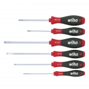 Wiha 6 Piece Slotted/Pozi Softfinish Screwdriver Set 07153 – Masterlec