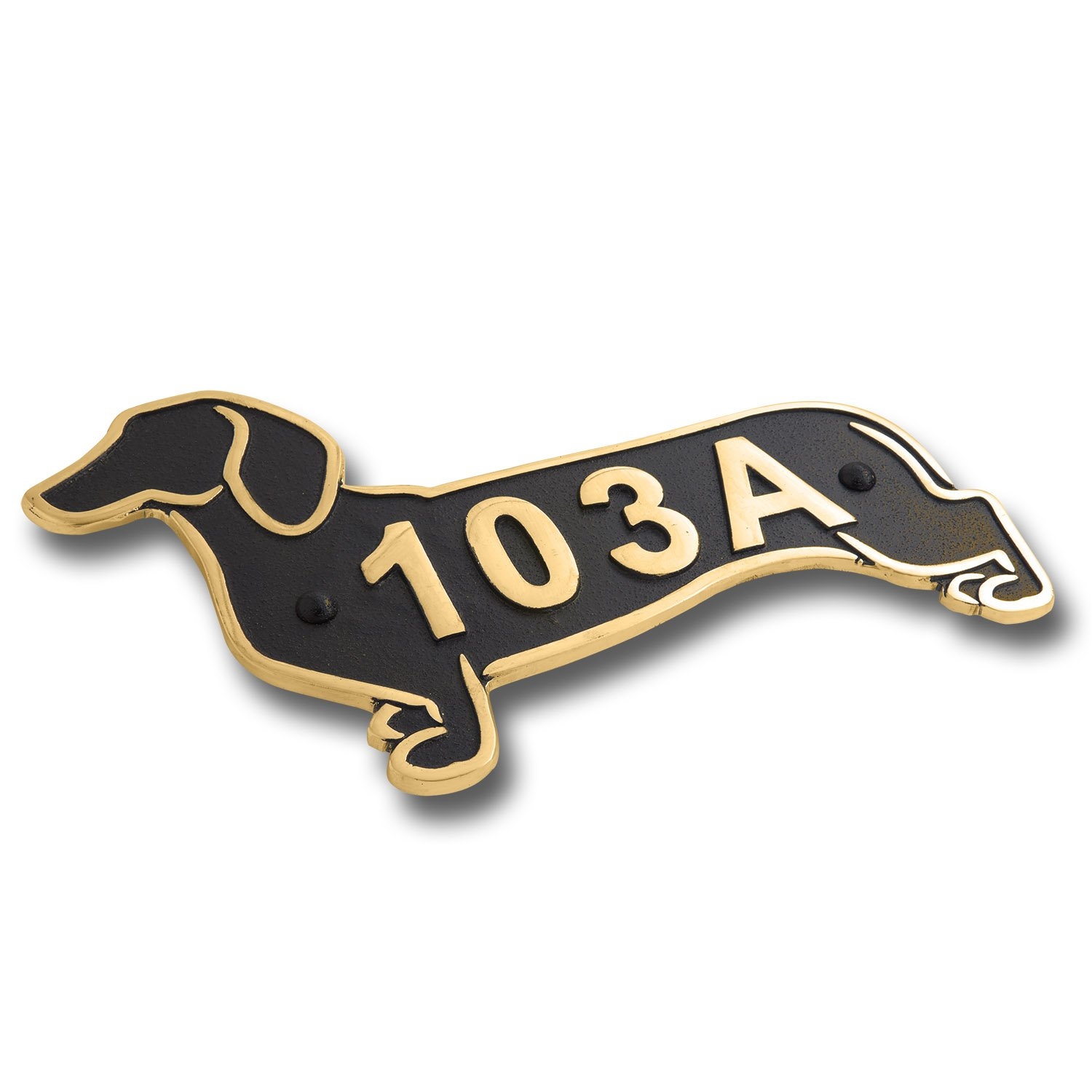 Dachshund Metal House Number Address Plaque. Sausage Dog Gift Idea For A Dachshund Owner. Yard Or Garden Dachshund Décor Makes A Great Gift For Him Or Her – Aluminium & Blue