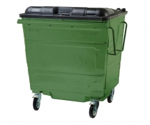 1100L Steel Wheelie Bin – Green