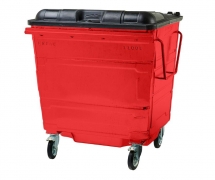 1100L Steel Wheelie Bin – Red