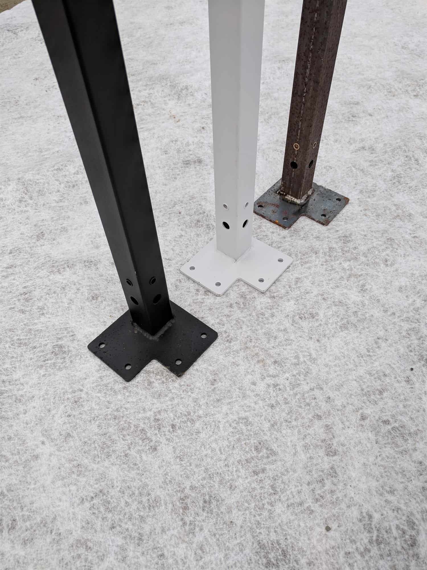 Half Height Corner Post & Foot (HH) 1.25m | 40x40mm Jet Black (Powder Coated)