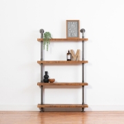 4 Shelf Pipe Shelving Unit Floor Mounted – Acumen Collection 75cm – Acumen Collection