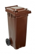 140L Two Wheel Plastic Bin – Brown