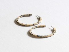 Charlotte Marbled Oversized Hoop Earrings in Cream – Big Metal London