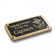 Nautical Themed Gift Plaque. Nobody’s Perfect Boating Or Sailing Brass Sign Is A Great Birthday Present For Him Or Her