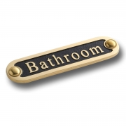 Bathroom Brass Door Sign.  Traditional Style Home Décor Wall Plaque