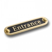 Entrance Brass Door Sign.  Traditional Style Home Décor Wall Plaque