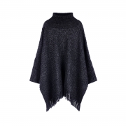 Palermo Beach Poncho Charcoal – Merino wool – One Size – Luxury Marino Wool – Fairtrade & Sustainable – Aessai