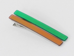 Celia Two Tone Resin Pack Of 2 Hair Clips in Green and Metallic Orange – Big Metal London