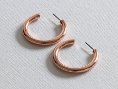 Hermione Brass Hoop Earrings in Rose Gold – Big Metal London