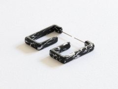 Charlotte Rectangle Earrings in Black – Big Metal London