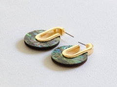 Cressida Shell Disc Earrings in Green – Big Metal London