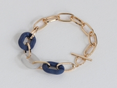 Petra Matte Resin Chunky Bracelet in Blue – Big Metal London