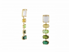 Zadie Allure Stone Cut Luxe Earrings in Green – Big Metal London