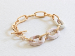 Charlotte Resin Chunky Bracelet in Gold Pink – Big Metal London