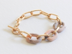 Charlotte Resin Chunky Bracelet in Gold Peach – Big Metal London