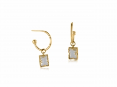 Hortense Crystal Tiny Hoop Earrings in Gold and Crystal – Big Metal London