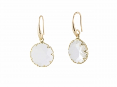 Danielle Crystal Round Earrings in Gold and Crystal – Big Metal London