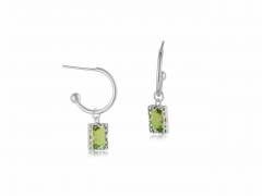 Hortense Crystal Tiny Hoop Earrings in Yellow and Green – Big Metal London