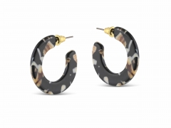 Jessica Tiny Cut Our Hoop Earrings in Beige, Brown and Black – Big Metal London