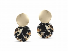 Sarah Two Tone Earrings Beige, Brown and Black – Big Metal London