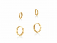 Rosalie Pack Of Gem Plain Huggies in Gold – Earrings – Big Metal London