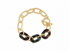 Amy Matte Resin Chunky Bracelet in Blue, Yellow And Brown – Big Metal London