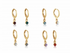 Violetta Multi Coloured Stone Huggie Earrings in Gold – Big Metal London