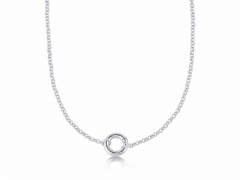 Olivia Mini Brass Belcher Chain Necklace with a Lock in Silver – Big Metal London