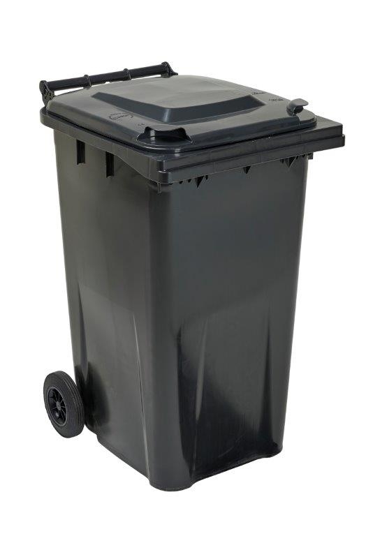 240L Two Wheel Plastic Bin – Black