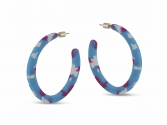 Sophia Statement Resin Hoops in Blue, White and Pink – Big Metal London