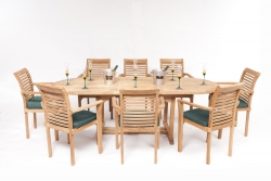 The Monte Carlo deluxe teak oval garden furniture set