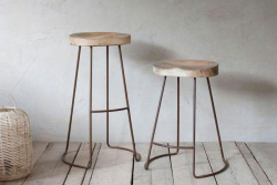 Loko Mango Wood Stool – Tall – Acumen Collection Tall – Rustic Stool – Acumen Collection