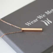 Handwriting Bar Necklace – Rose Gold – WWM – Architect Watches