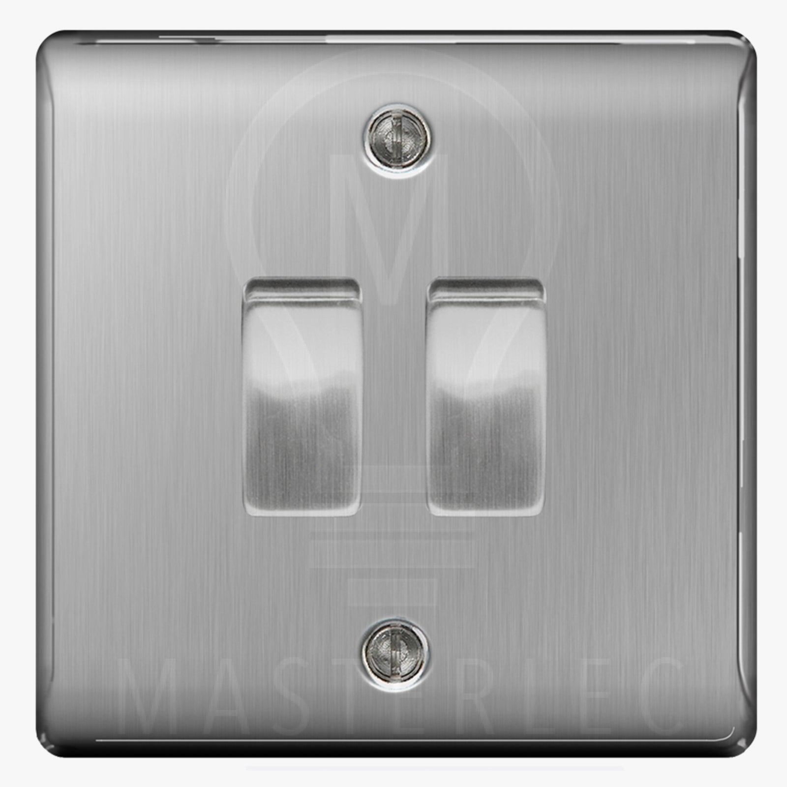 BG Nexus Brushed Steel Switches and Sockets White Inserts Full Range 2 Gang Intermediate Light Switch – Masterlec