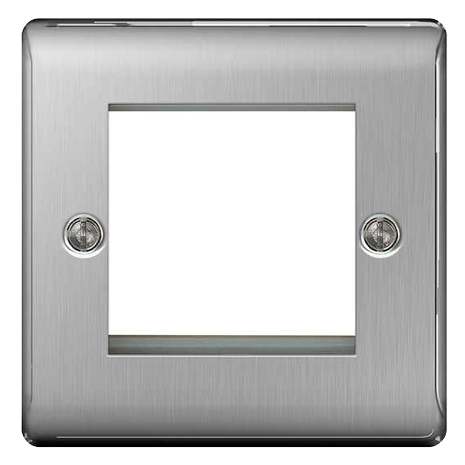 BG Nexus Brushed Steel Grey Euro Module Data Inserts Twin (2 Gang) Euro Module Faceplate NBSEMS2 – Masterlec