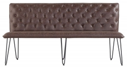 Chair Collection – Studded back 180cm with hairpin legs brown bench – Essentials