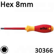 Wiha VDE Screwdriver SoftFinish Hex 8mm 30366 – Masterlec