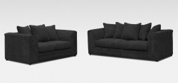 Oxford 3 + 2 Black Cord Fabric Sofa Suite – The Online Sofa Shop