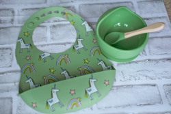 INOBY Silicone Starter Weaning Set Green Unicorn