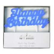 Meri Meri – Toot Sweet – Happy Birthday Blue Candle – Blue – Party Supplies